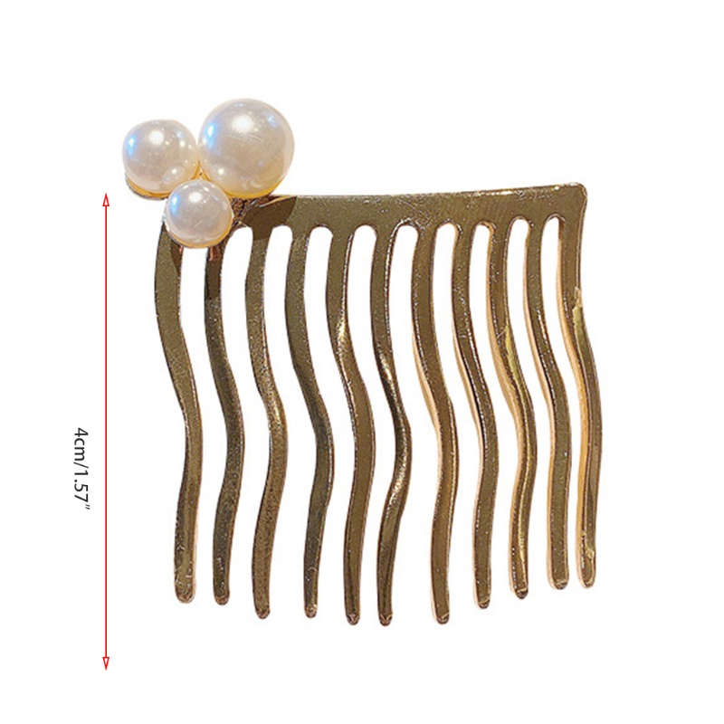 Lược Cài Tóc Kim Loại Đính Hạt Ngọc Trai Giả Xinh Xắn Tự Làm Cho Cô Dâu