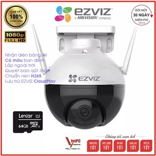 Camera wifi Ezviz C8C FullHD 1080P - Màu bàn đêm, Camera kép, Thông minh, Xoay 360độ