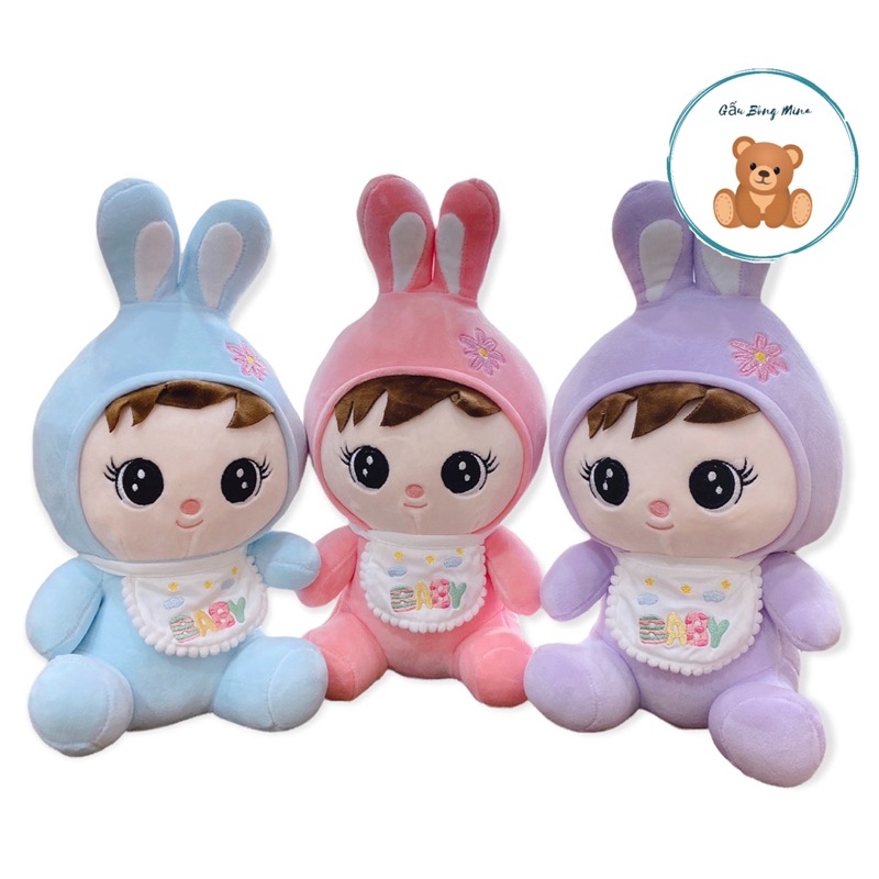Gấu Bông Búp Bê Thỏ Đeo Yếm Dễ Thương Cho Bé - Gấu Bông Mina