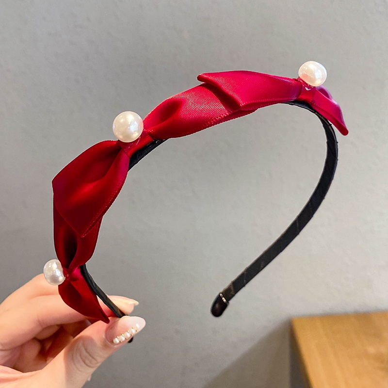 Cài Tóc Nơ Đính Ngọc Trai Tinh Tế Phong Cách Hàn Quốc Mới Cho Nữ