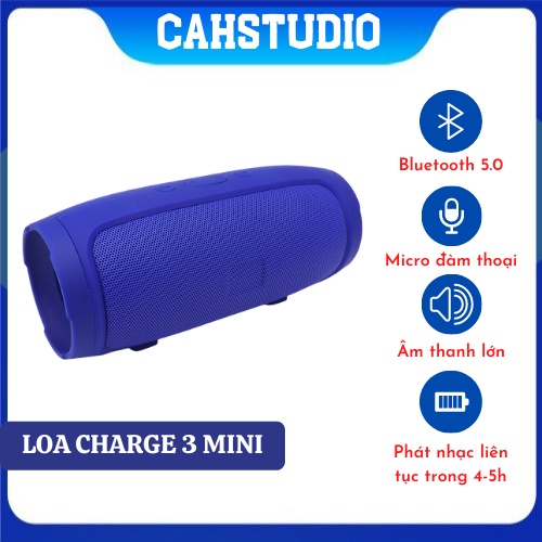 Loa bluetooth không dây cầm tay Charge 3 Mini Vỏ Nhôm nghe nhạc hay Hỗ Trợ Cắm Thẻ Nhớ Và Usb