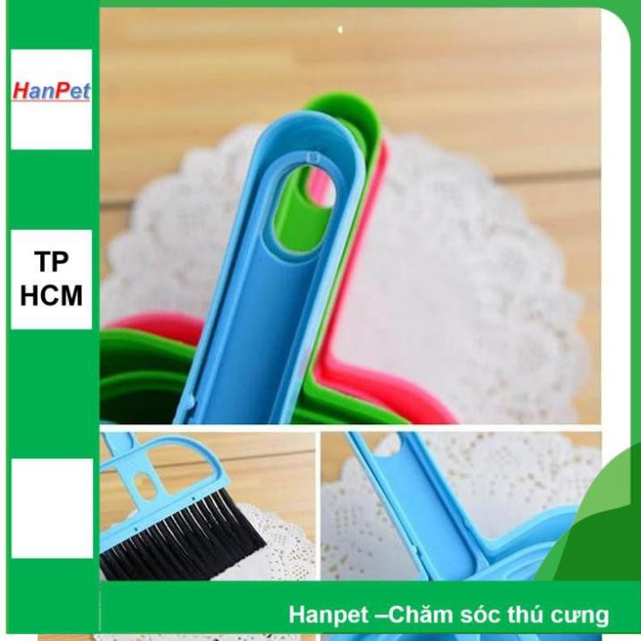 Hanpet.GV- 439- Bộ hót phân chó mèo kèm chổi MINI (- 4711792) kích thước 13x12cm, xẻng Hót kít chó / vệ sinh chó mèo