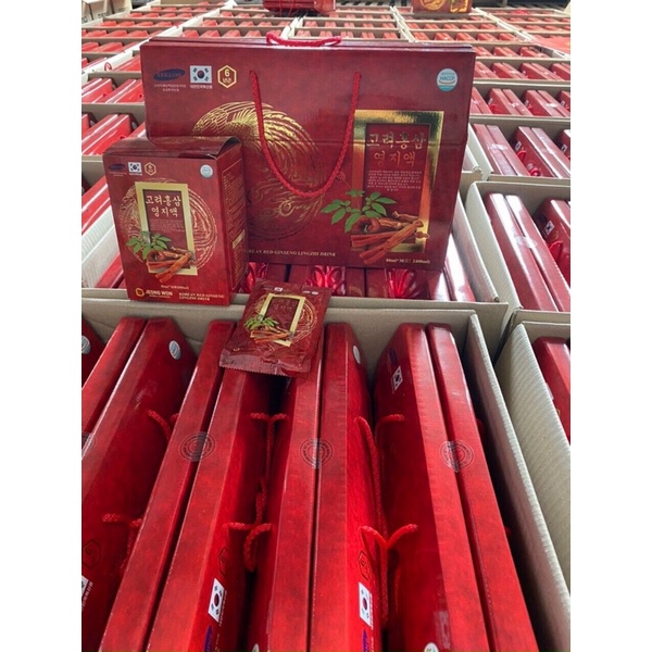 Nước hồng sâm linh chi Jeong Won Hàn Quốc hộp 30 gói