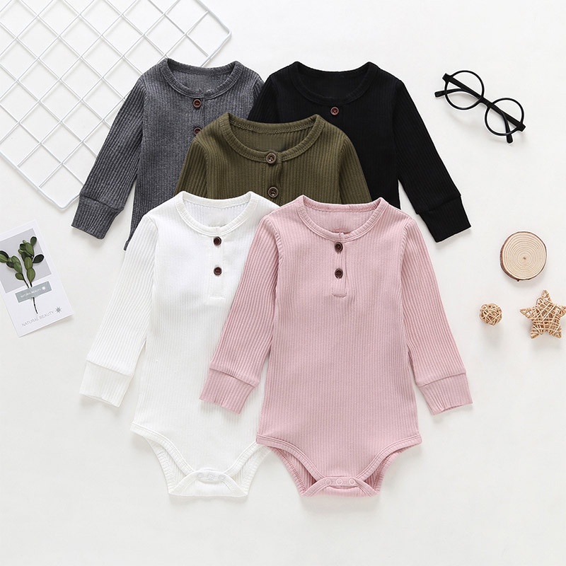 Body bé trai gái đồ sơ sinh từ 0 đến 24 tháng bodysuit liền thân mùa hè dài tay quần áo cho bé trẻ em