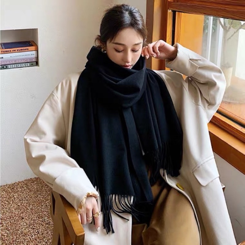 Khăn len quàng cổ MC&MO mềm mịn màu vintage phong cách Hàn Quốc