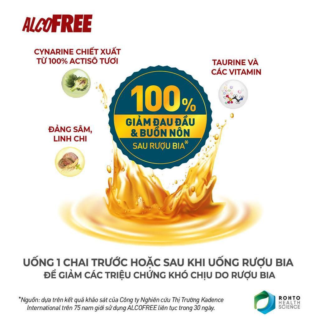 Nước giải Rượu Alcofree – Hỗ trợ giảm đau đầu và buồn nôn, mệt mỏi sau khi uống rượu bia - Chai 50ml