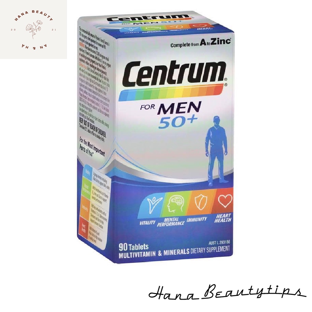Vitamin tổng hợp dành cho nam giới trên 50 tuổi Centrum for men 50+ 90 viên
