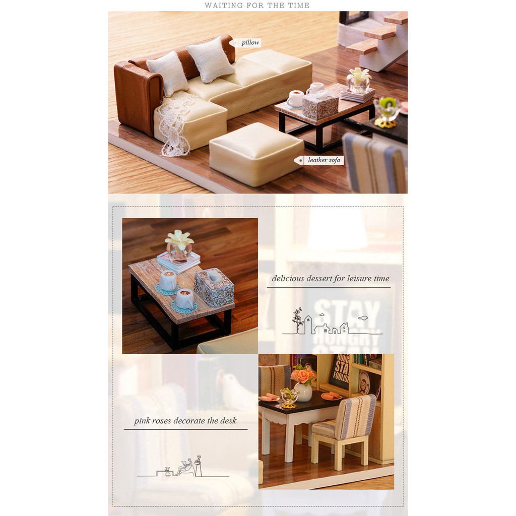 Mô Hình Lắp Ghép Nhà Gỗ DIY: Waiting For The Time L020