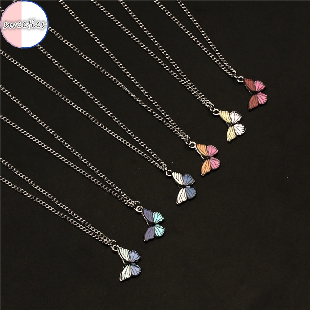 1 vòng cổ Mặt Bươm Bướm Nhiều Màu Phong Cách Cổ Điển