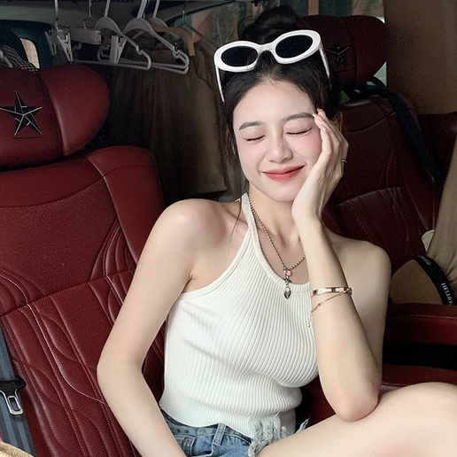 Áo Hai Dây Dệt Kim Dáng Ôm Phong Cách Hàn Quốc Thời Trang Cho Nữ