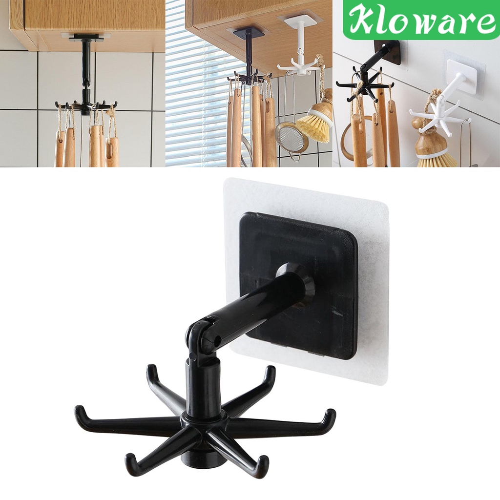 Móc Treo Đồ Dùng Nhà Bếp Màu Đen Có Thể Xoay Tiện Dụng