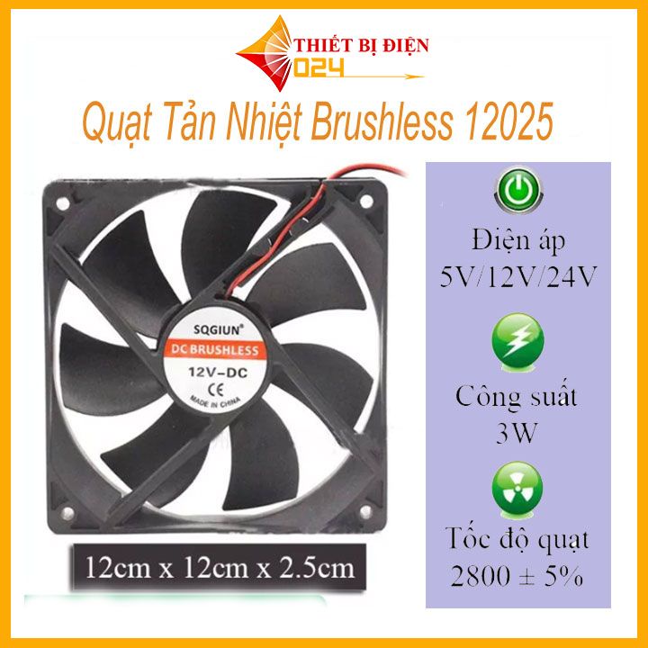 Quạt Tản Nhiệt Brushless 12025 12x12x2.5cm
