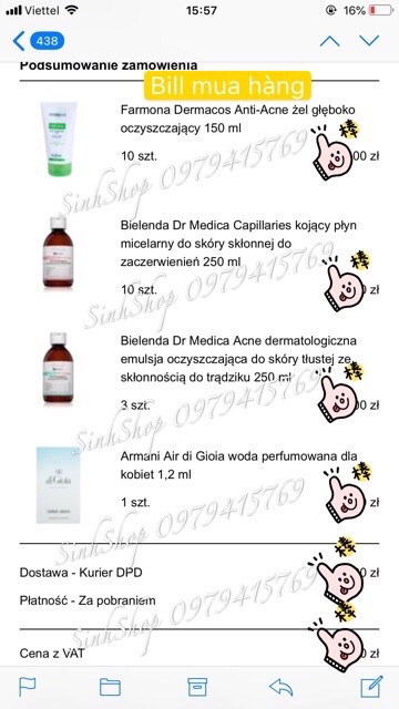 [Có Bill Ảnh Sau] Kem Chống Mụn Trứng Cá Bielenda Dr. Medica Acne 50ml balan