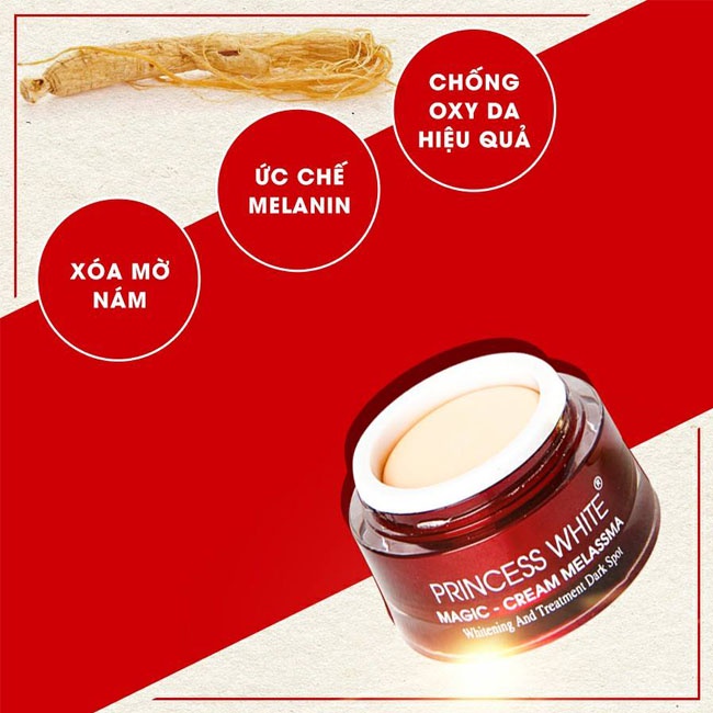 Kem Xóa Mờ Nám Tàn Nhang Magic Cream Melassma Princess White Herskin 20g