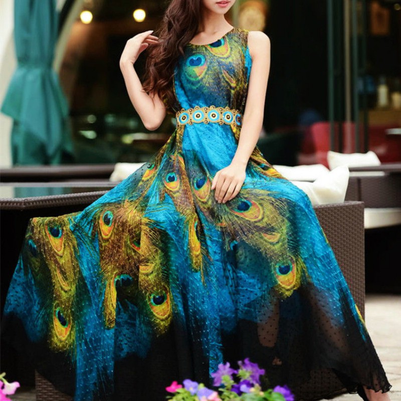 [Baywellfashion]Đầm maxi vải chiffon duyên dáng mặc khi đi biển hay đi tiệc | BigBuy360 - bigbuy360.vn