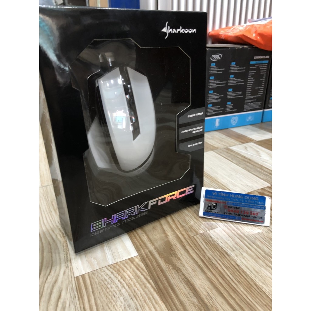 New Chuột Sharkoon Shark Force White Gaming Optipcal Mouse có dây BH 01 Tháng