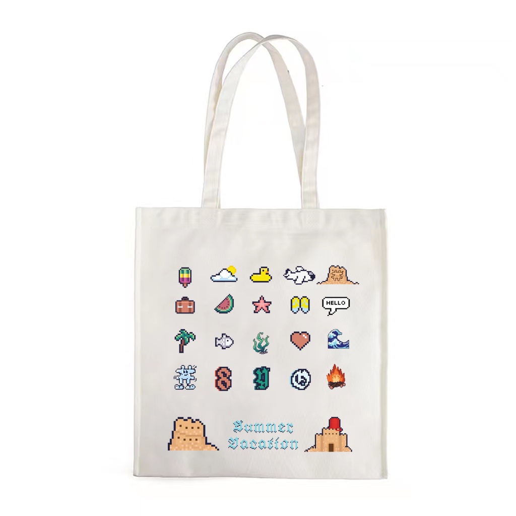 8YO Summer Vacation Tee - túi tote vải đi học