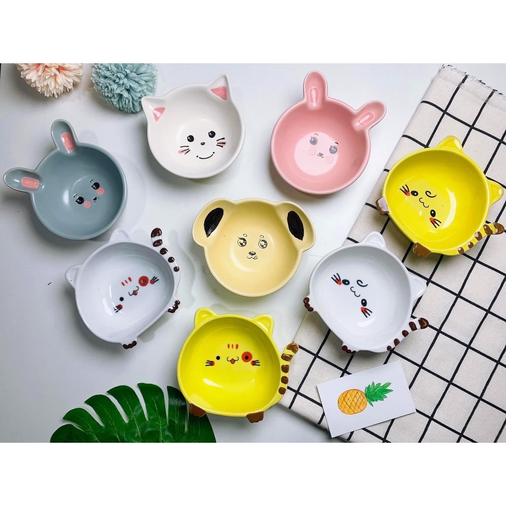 Bát ăn dặm cho bé hình hoa quả động vật cute đáng yêu dung tích 30- 350ml chất liệu gốm sứ cao cấp Minababyvn