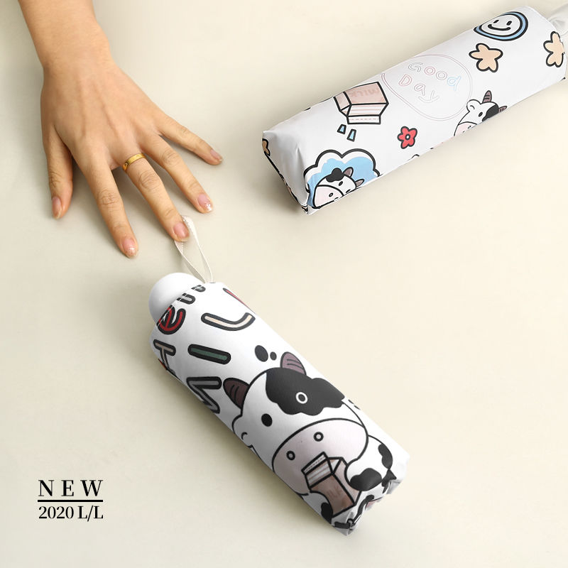 Dù xếp gọn tự động in hình bò sữa xinh xắn