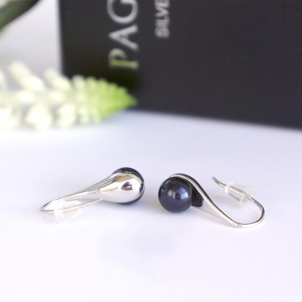 Bông tai nữ ngọc trai nuôi nước ngọt chuôi bạc ý s925 dạng móc câu dễ đeo dễ sử dụng B2341 - Bảo ngọc Jewelry