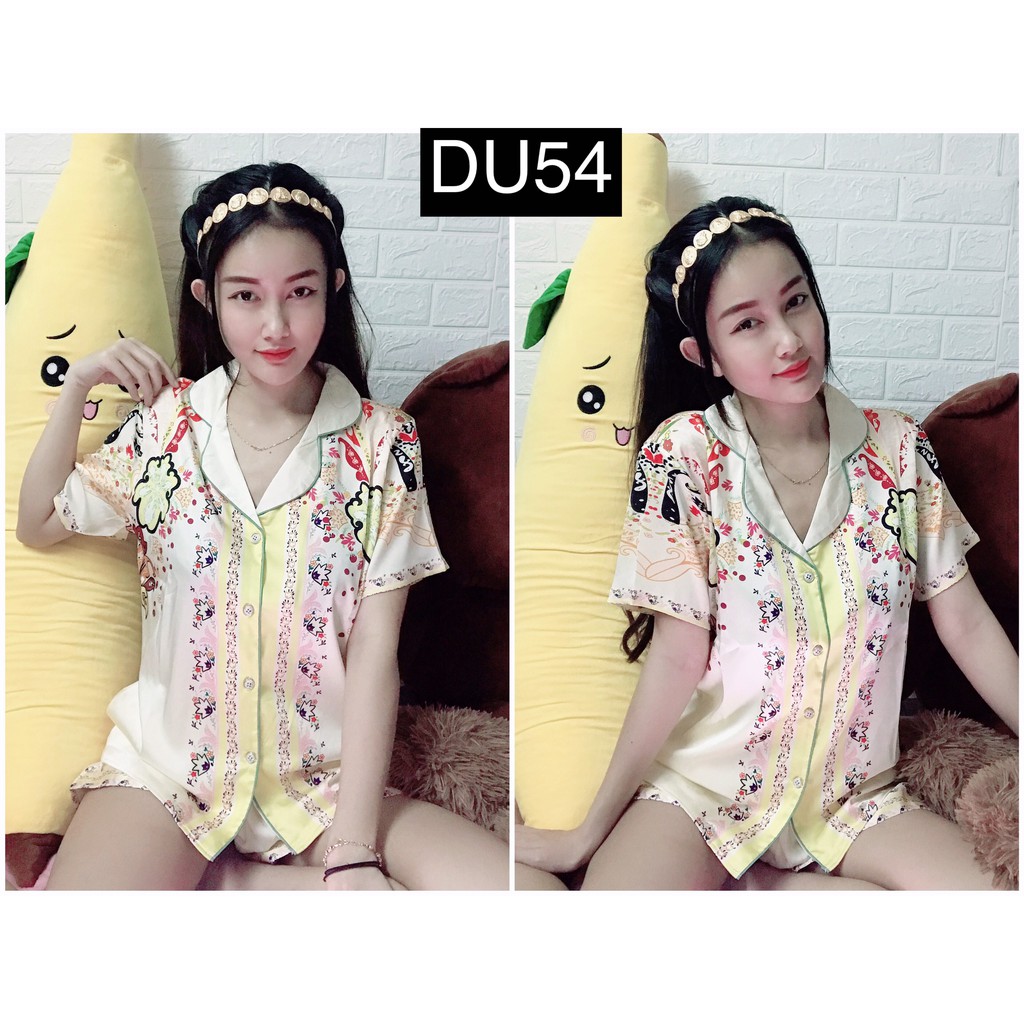 Set Đồ Bộ Pizama Nữ Đùi Ngắn Mặc Nhà Hàng Satin Cao Cấp Chuẩn HotGirl Hàng Bán Shop Cực Đẹp- Kèm Hình Chụp Thật