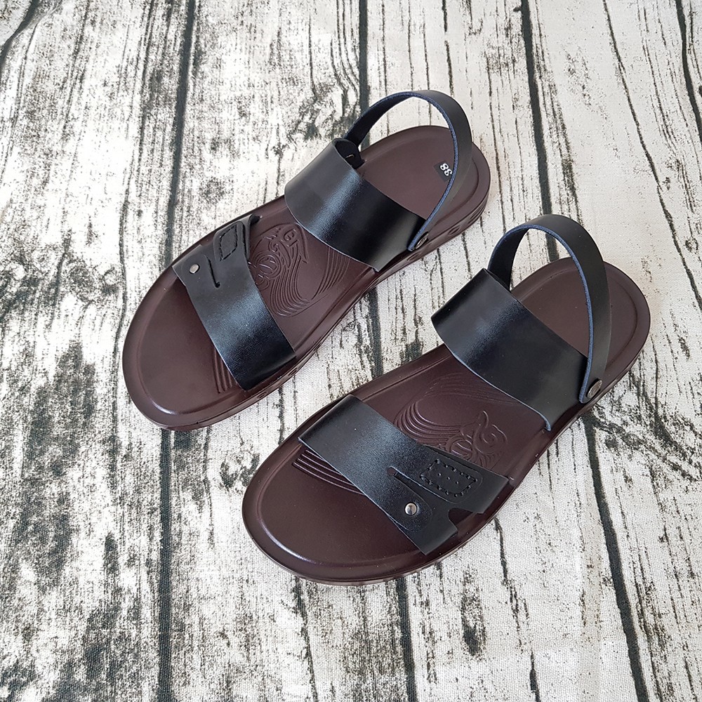 Dép Quai Hậu Nam Giày Sandal Nam Da Bò Thật Ensado DE7716