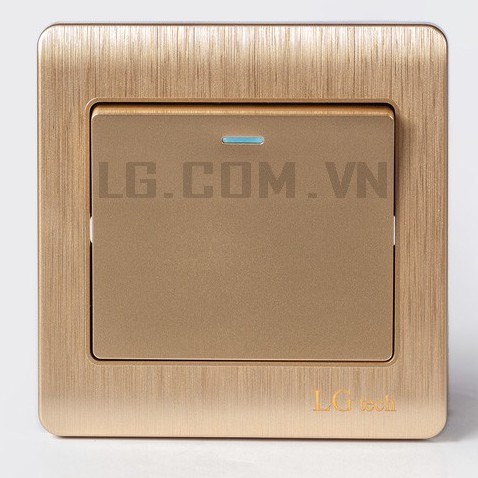 Công tắc điện LGTech mạ vàng mặt vuông cao cấp Gold Acrylic - Hàng Chính Hãng