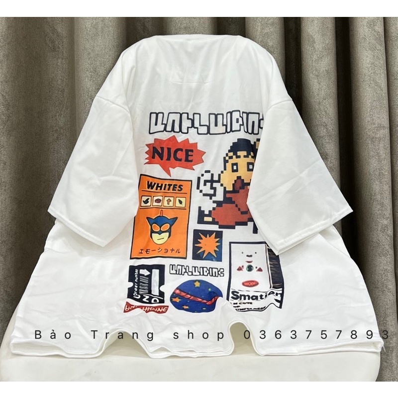 [CÓ ẢNH THẬT] Áo Thun Tay Lỡ Hình Shin Cute Form Rộng Unisex- Áo Phông Rộng Ulzzang