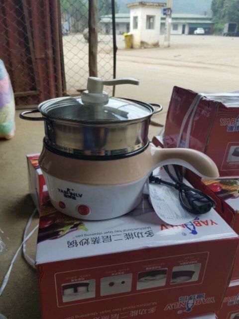 Chảo nồi điện mini đa năng 2 tầng (Ổ cắm 2 chấu, 2 mức nhiệt)