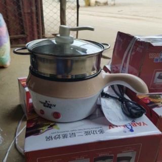 Nồi lẩu Mini đa năng hai tầng Kèm Khay Hấp (Chiên, Xào, Nấu, Lẩu...)