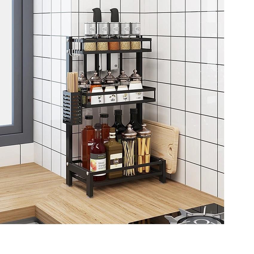 Kệ đựng gia vị, dao thớt nhà bếp 3 tầng thép sơn tĩnh điện chống gỉ