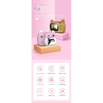✨Cổ Phiếu Sẵn Sàng✨ Máy Ảnh Kỹ Thuật Số Polaroid Kỹ Thuật Số Mini In Ảnh HD Dành Cho Trẻ Em P1 WiFi