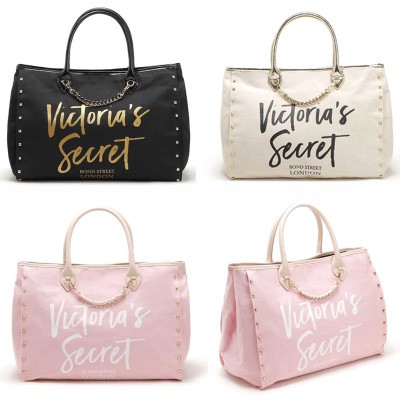 VICTORIA'S SECRET (Hàng Có Sẵn) Túi Tote Đeo Vai Chất Liệu Vải Cao Cấp Vs Victoria 's Secret