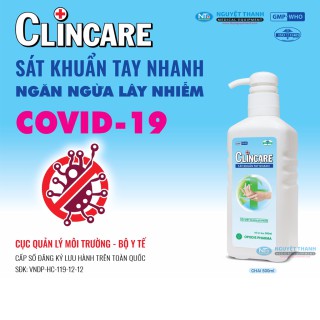 CHAI 500ML CLINCARE SÁT KHUẨN TAY NHANH DUNG DỊCH RỬA TAY | BigBuy360 - bigbuy360.vn