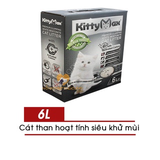 Cát vệ sinh cho mèo kitty max than hoạt tính 6l