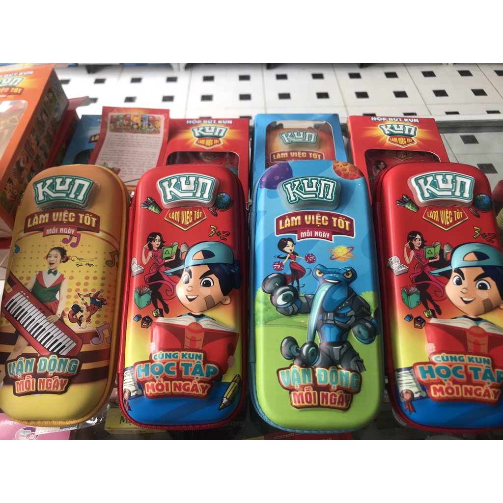 Hộp bút Kun bọc vải hình 3D quà tặng sữa kun