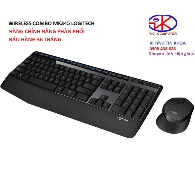 [Mã 33ELSALE hoàn 7% đơn 300K] Bộ phím chuột không dây Logitech MK345