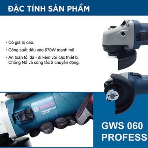 [HÀNG CHÍNH HÃNG] Máy mài góc Bosch GWS 060 , Giá Cạnh Tranh, Chất Lượng Hàng Đầu