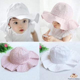 Mũ tai bèo che nắng họa tiết hoa bằng vải cotton dành cho bé gái đội đi biển ngoài trời