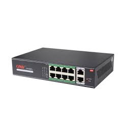 Switch PoE 8 cổng Hisource 2 Up Link/ONV 8+2 upLink bộ chia mạng kèm nguồn