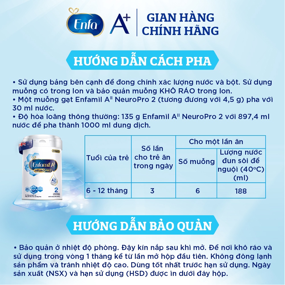 Sữa Bột ENFAMIL A2 Neuropro 2 800g