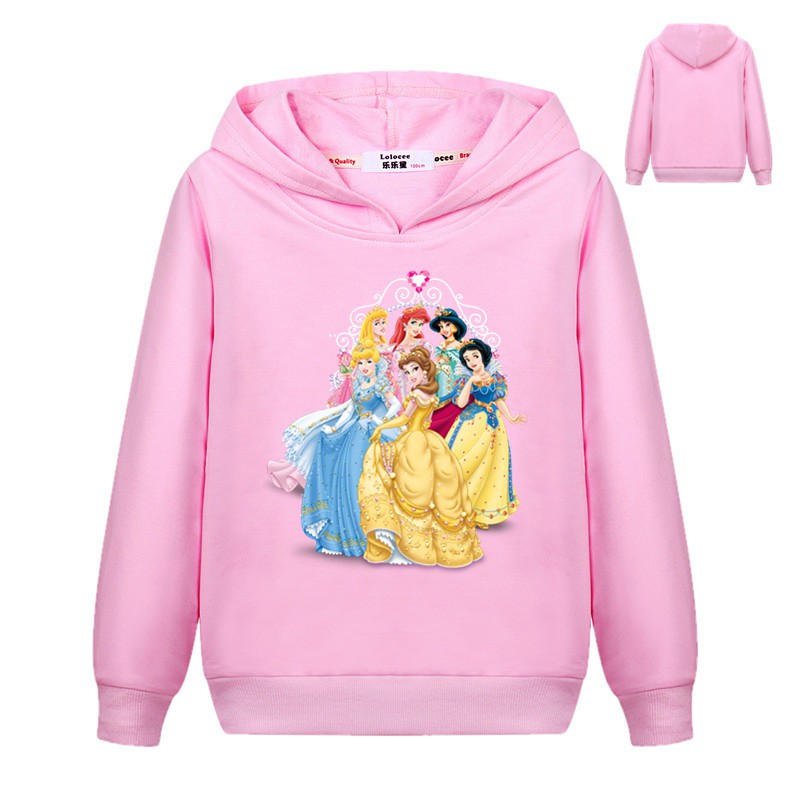 Áo Hoodie Dài Tay In Hình Công Chúa Disney Cho Bé Gái