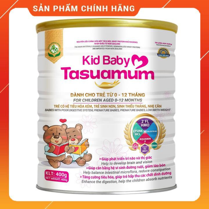 [ HÀNG CHUẨN ] Sữa Kid Baby Tasuamum 400g Dành Cho Bé Từ 0-12 tháng