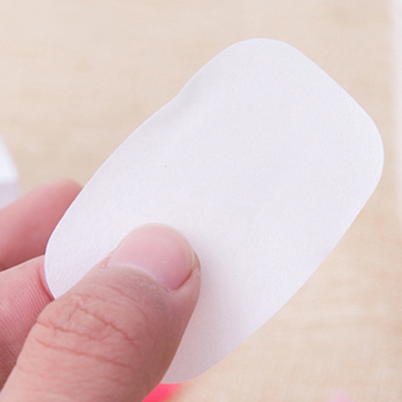 50Pcs Disposable Portable Boxed Soap Paper Travel Hand Washing Cleaning Scented Sheet