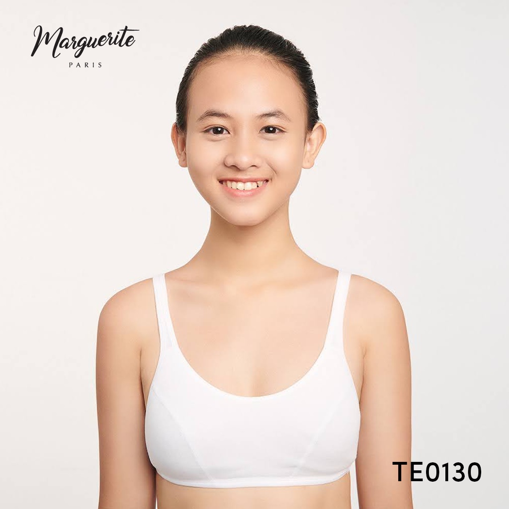 Áo lót/ áo lá nữ học sinh Marguerite cotton cổ tròn chữ U, mềm mại, thoải mái từ Corèle V Pháp - TE0130