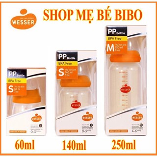 Combo 3 bình sữa Wesser cổ hẹp hàn quốc 60ml 140ml 250ml Cam kết hàng chính hãng