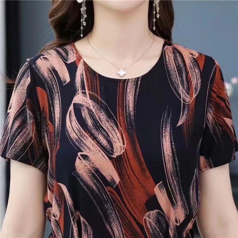 Đầm Dài Qua Gối Dáng Rộng Bằng Lụa Lạnh Thoáng Khí Phong Cách Phương Tây Dành Cho Phụ Nữ Trung Niên 40 Tuổi