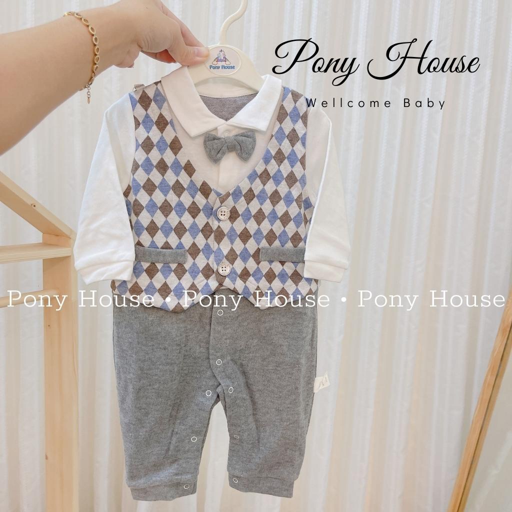 Body Công Tử Dài Tay - Bộ Vest Liền Thân Cho Bé Trai Size 0-3M Đến 12-18M