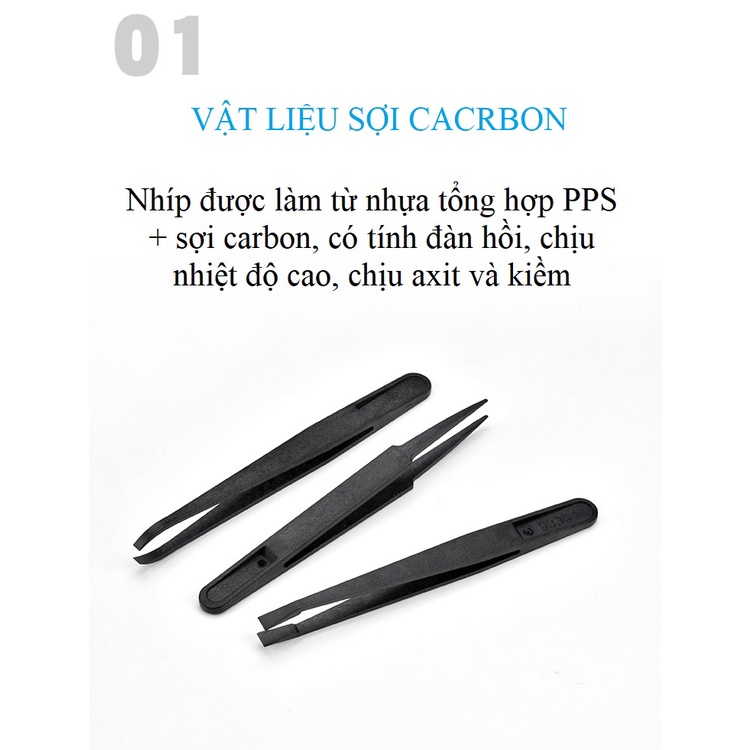 Nhíp nhựa chống tĩnh điện 93301,93302,93303,93304,93305,93306,93307,93308 kẹp, gắp kinh kiện phòng sạch