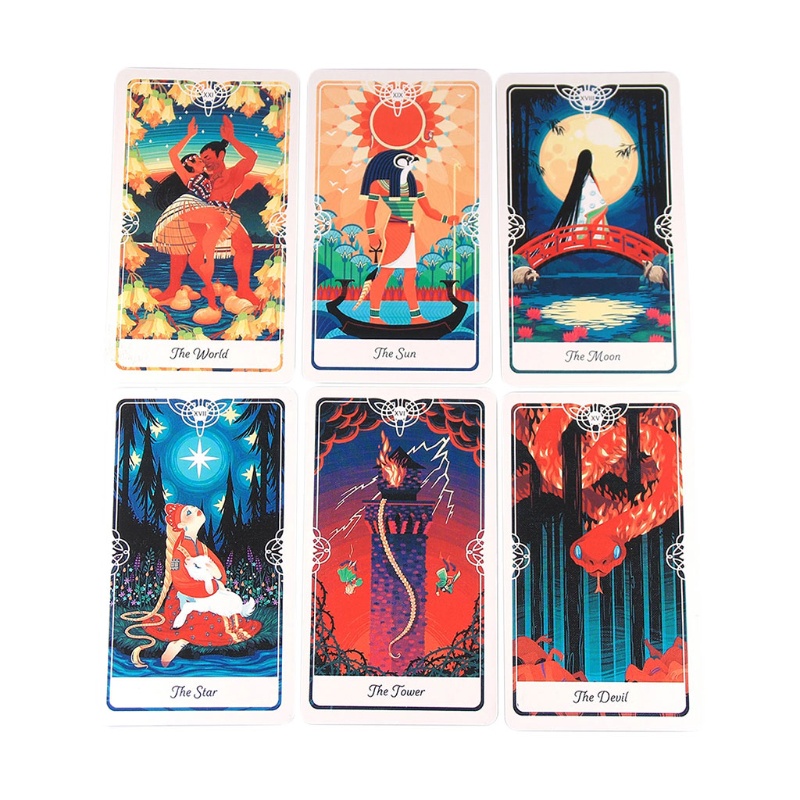 folღ Tarots of the Divine 78 Cards Deck Full English Mysterious Divination Family Party Oracle Cards Board Game